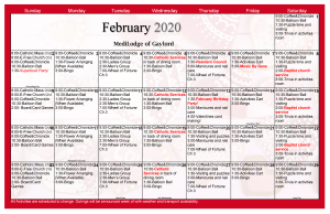 february Geri Calendar – Gaylord 2020